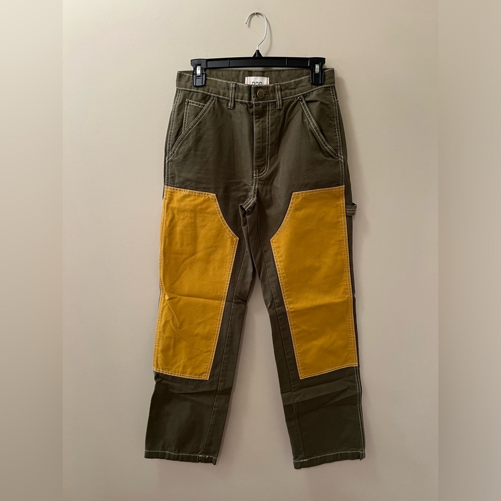 BDG Urban Outfitters Women’s Color Block Carpenter Pants Size 25 Green/Yellow